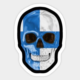 Finland Flag Skull - Gift for Finnish With Roots From Finland Sticker